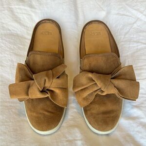 UGG Tan Suede Bow Flats